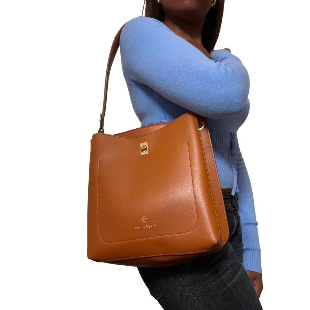 Nanette Lepore Brown Leather Satchel Shoulder Bag